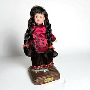New without box Collector's Doll China Girl Doll Stand Collectible Red/Black 10"